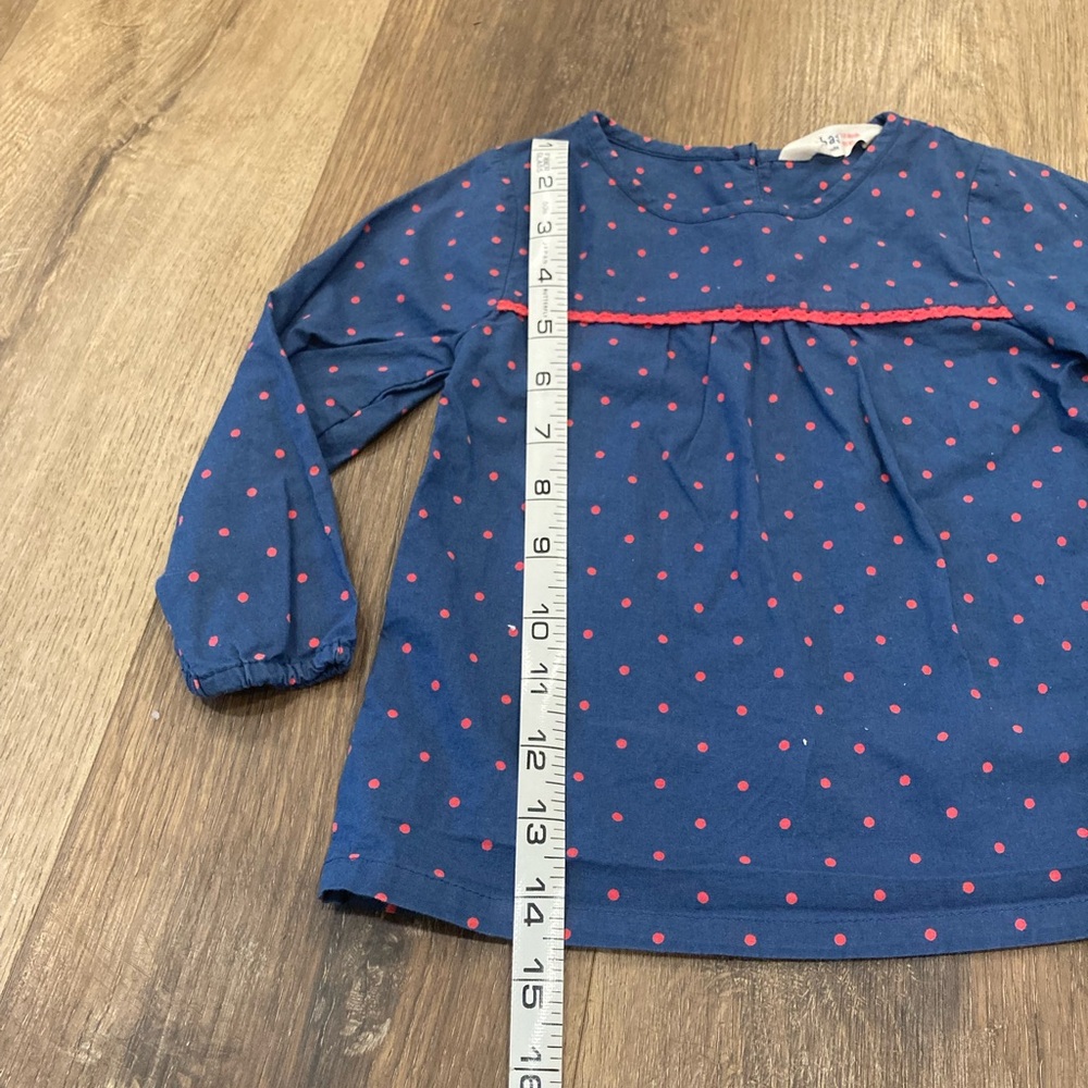 Beebay Blue & Red Polkadot Long Sleeve Shirt Football Basketball Baseball 18-24m - Picture 7 of 10